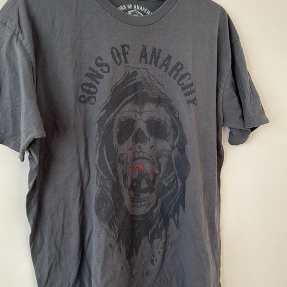 Sons Of Anarchy Men Gray Short Sleeves Skull T-shirt Size XL - Picture 2 of 7